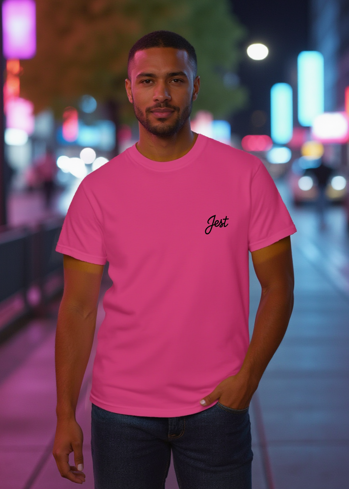 Jest A Neon Embroidered Tee